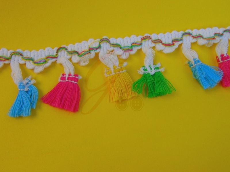 Galon Multicolor Con Pompon x 9,2 Mts