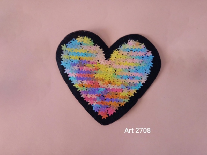 Aplique Corazon Termo de Lentejuela