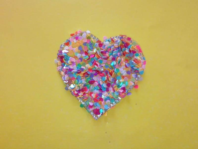 Aplique Corazon Lentejuela Termoadhesivo