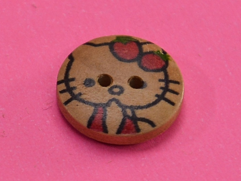 Boton de Madera Con Ag (Kitty)